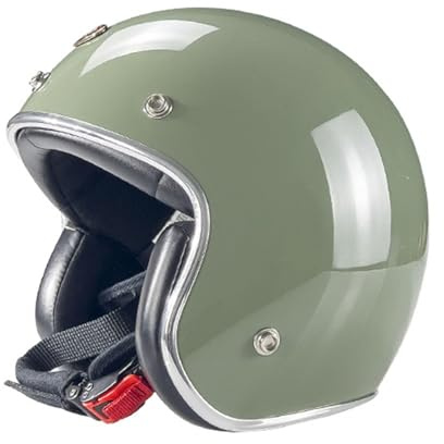 VVPEC Casque à Face Ouverte Casque Moto Jet Vintage 3/4 Casque Moto Face Ouverte,ECEDOT Homologué Retro Casque Demi-Jet pour Homme et Femme(12,XL=61~62cm)