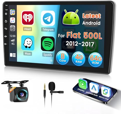 Inefala 4+64GB 10.1'' Android 15 Radio per Fiat 500L 2012-2017