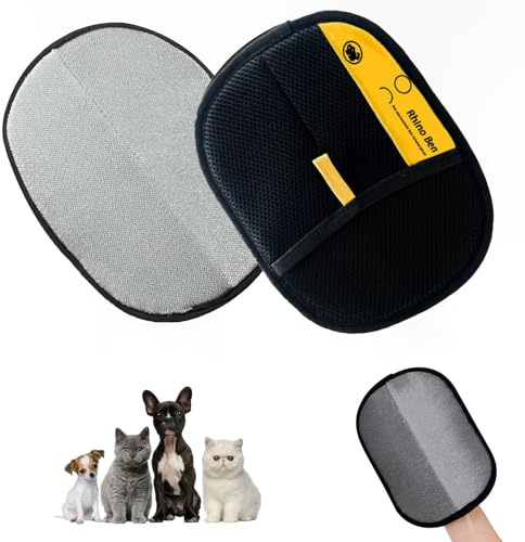 Yoedge 2 guantes gruesos de depilación para perros y gatos, antiestáticos, reutilizables, guantes de cuidado de doble cara, para el cuidado del pelaje al bañarse