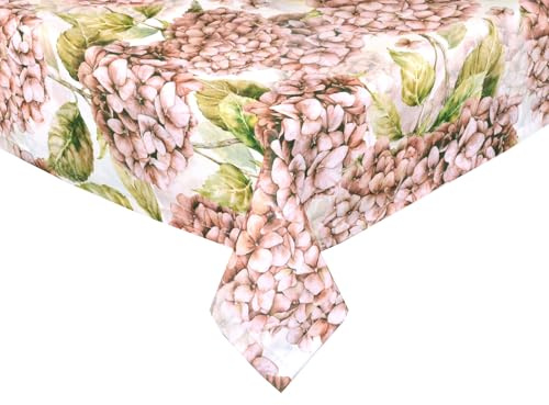 beties Nappe - Landlust Hortensia - Environ 110 x 110 cm - Collection maison de campagne - 100 % coton - Qualité supérieure - Rose bordeaux
