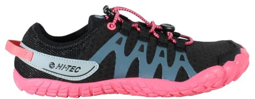 HI-TEC - Zapatillas Barefoot Mujer Abyss Women's | Deportivas Barefoot Mujer Montaña, Senderismo | Calzado Respetuoso, Cómodo, Minimalista | Ligero, Transpirable y Flexible | Negro/Fresa, 40