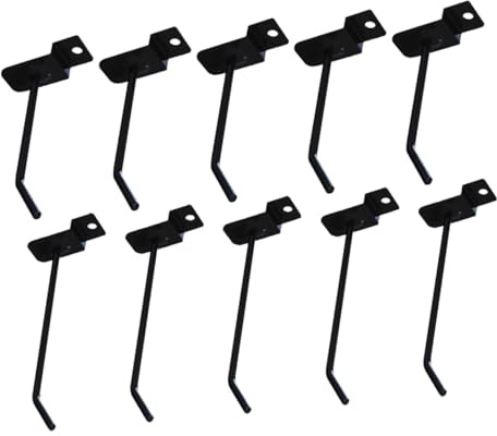 UTHCLO 12Pcs Perforated Wall Hooks Black Display Rack Hooks for Slot Boards Panel Storage Organizers for Home Store Supermarket Display