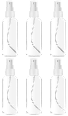 Bote Spray, 6 Piezas, Botellas Aerosol Vacío Plástico, Transparente Botellas Aerosol Vacío, Botellas de Viaje Vacio, Contenedor de Pulverizador, para Maquillaje agua Alcohol, Perfume, 50 ml