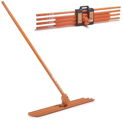 ToolHQ 48 Concrete Bull Float Full Kit – Magnesium Float Head with Adjustable Knuckle Bracket, 4 Extension Poles & Heavy-Duty Carry Case for Professional Concrete Finishing