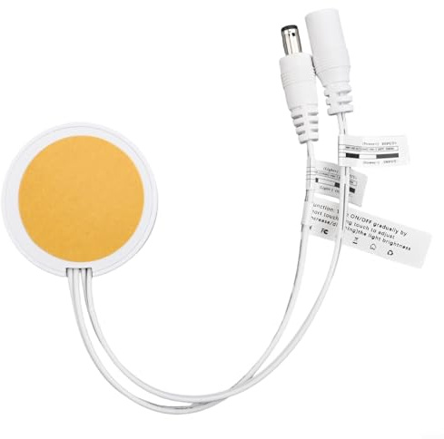 Oniissy Touch-Schalter-Dimmer für LED-Leuchten DC 12V 24V Dimmbarer Controller mit 5A Kapazität und 20cm Kabel Kompatibel mit Holzplatte, Glas, Marmoroberflächen (Weiß)