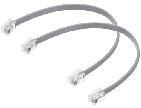 QUARKZMAN 2 Paquetes De Cable Telefónico Cable De Teléfono 0.7 Pies Gris
