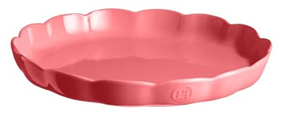Emile Henry Plat à Tarte Ø 31 cm – Céramique Haute Résistance – Cuisson Homogène et Tarte Dorée à Cœur – Coloris Rose Candy – Fabriqué en France