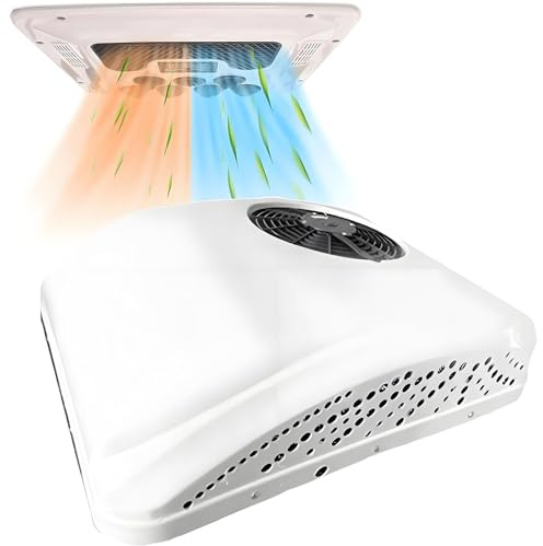 RV Climatiseur 2 En 1 RV Climatiseur De Toit Avec Chauffage Et Climatisation 12V/24V Climatiseur De Stationnement Électrique Pour Camion, Camping-cars, Caravane, Remorques Et Motorhome(24V)