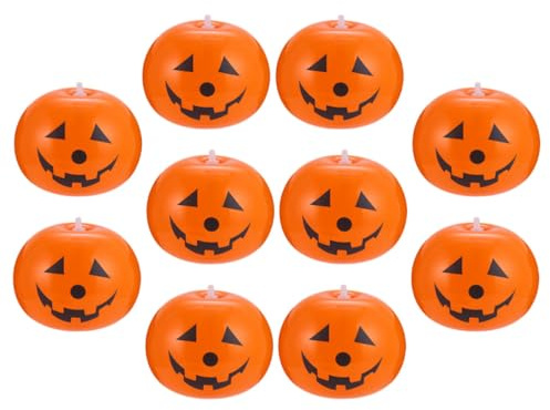 Homoyoyo 10 Piezas Globos Luminosos de Calabaza de Látex Naranja para Halloween, Decorativos y Resistentes Luz Incorporada para Fiestas y Photo Props