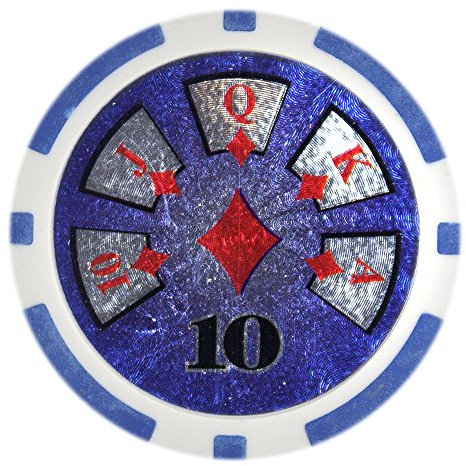 Brybelly Hi-Roller Poker Chip Heavy Weight 14 Gramm Clay Composite – 50 Stück ($10 Blau)