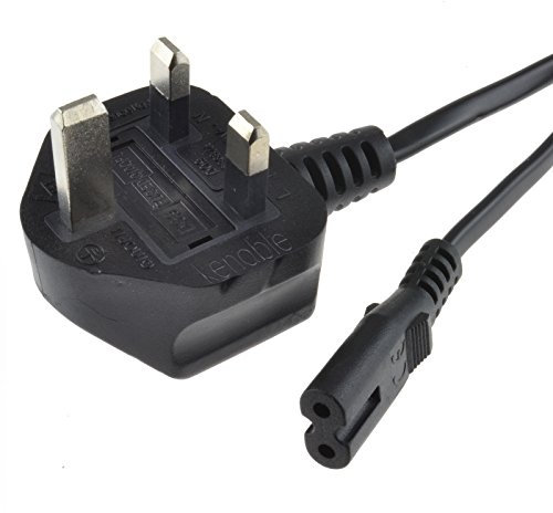 kenable Figure 8 Power Cable UK Plug to C7 Lead for LED or Smart TV Black 10m [10 metres]
