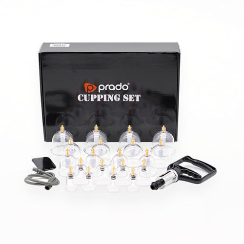 Schröpfen Set mit 20 Schröpfgläser und Pumpe, Professionelles chinesisches Akupoint Schröpftherapie Set mit Saugnapf Hijama-Schröpfset mit Vakuum-Magnetpumpe