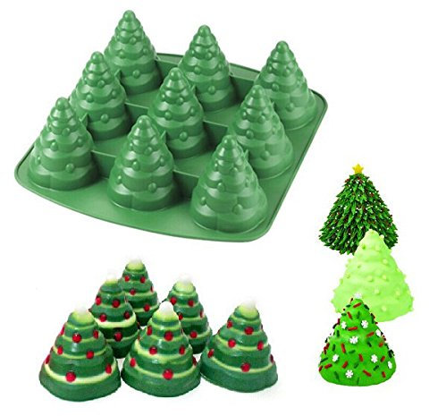 Honfitat 3D Weihnachtsbaum Kuchenform Aus Silikon, Backform Für Kekse Oder Schokolade, Grün
