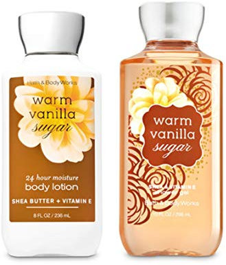 Bath & Body Works WARM VANILLA SUGAR Body Lotion 236 mL + Shower Gel 2PC Bundle