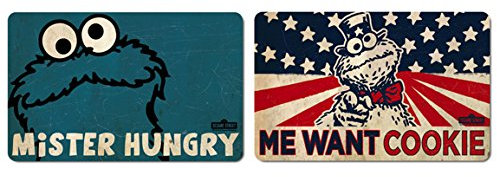 Logoshirt® Barrio Sésamo I Monstruo de las Galletas I Tabla de desayuno I Tabla de cortar I 23x14cm I Juego de 2 I Lavable en lavavajillas y resistente al calor I Diseño Original con Licencia