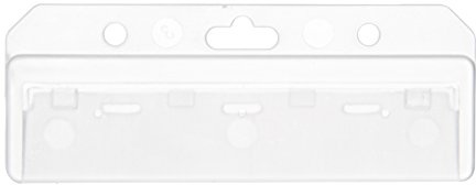 10 x Karteo® Kartenhalter Schiene Halber Ausweishalter horizontal aus Hartplastik Polycarbonat für Karten Ausweise Karten Dienstausweise Zugangsberechtigungen im EC -und Bankkartenformat (54 x 86 mm)