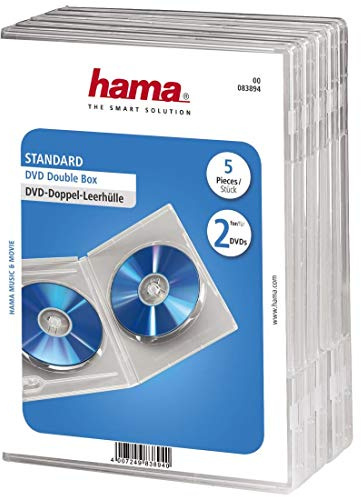 Hama Dubbel DVD Jewel Case, 5, transparent 2disques transparent – fodral skivor optiska (5, transparent, 2 skivor, transparent)