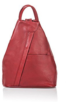 Zeta Shoes Sac à dos en cuir pour femme - Rouge - Rouge,