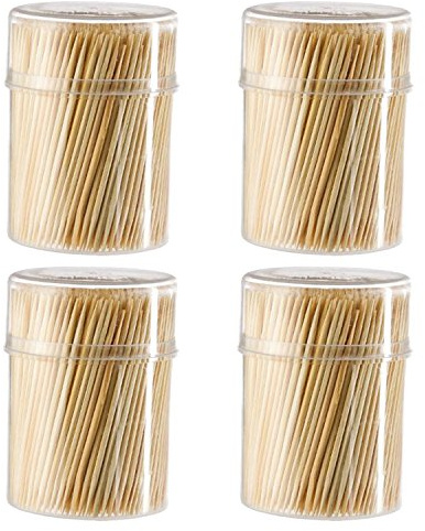 silley – Mondadientes – Lote de 2000 palillos de madera 7 mm de largo – 4 cajas x 500 – ideal Pic cóctel, aperitivos, decoración.