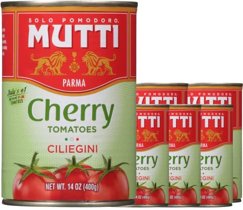 Mutti Cherry Tomatoes (Ciliegini), 14 oz. | 6 Pack | Italy’s #1 Brand of Tomatoes | Fresh Taste for Cooking | Canned Tomatoes | Vegan Friendly & Gluten Free | No Additives or Preservatives