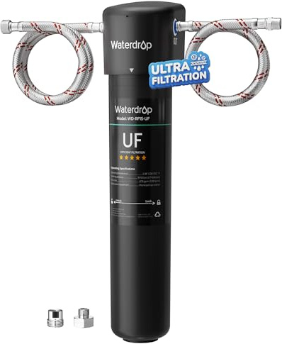 Waterdrop 15UA-UF 0.01 μm Ultrafiltration Under-Sink Filter Reduces Bacteria, Lead, Chlorine, Bad Taste & Odor, 16K Gallons, Direct Connect