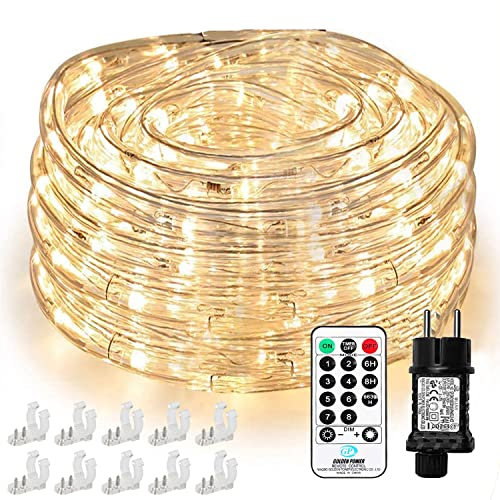 Nurkoo 10m LED Lichtschlauch, 240 LEDs Lichterschlauch IP65 Wasserfest, Lichterkette Strombetrieben mit EU-Stecker für Innen Außen Party Hochzeit Deko, Leuchtschlauch (Warmweiß)