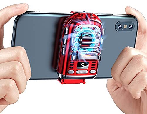 LAHappy Refroidisseur de téléphone avec Réglage de la Température, Ventilateur de Refroidissement Adapté pour Android/iPhone, Dissipateur Thermique Semi-conducteur,Rouge