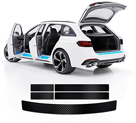 Blackshell® Basic Lackschutz Set kompatibel mit VW T5 | Typ 7H/7E | 2003-2015 Carbon Matt - passgenauer Ladekantenschutz, Einstiegsleisten inkl. Profi Rakel