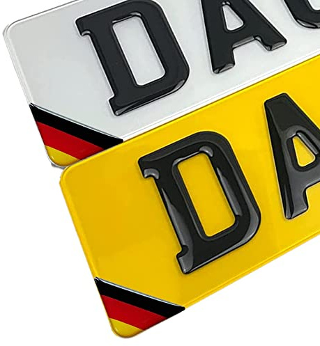 Concept Graphics 2x German Flag Car Number Plate Corner 3D Domed Gel Resin Sticker Badges Fits BMW, Audi, VW