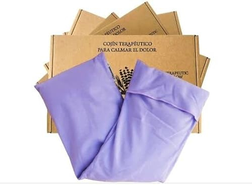 Saco semillas microondas calor-frío. Cojín térapeutico de semillas relleno de trigo para calentar en el microondas. Sin aroma, con funda extraíble. 48X15 cm