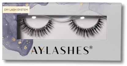 AYLASHES - DIY Wimpernextensions Single Box CAFE GLAM | 1 Paar Wimpern | bis zu 7 Tage Halt | Wimpern DIY Set für zu Hause | künstliche Wimpern | Klebewimpern | lash extension set