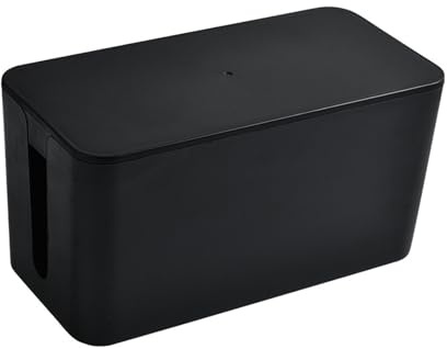 Guoyoocc Kabelbox,Kabelbox Groß Kabelmanagement Aufbewahrungsbox,Kabelaufbewahrung,FüR KabelfüHrungs Steckdosenleiste Aus Abs Kunststoff Mit GummifüßEn,Schwarz Organizer,Weiß,Kabel Verstecken
