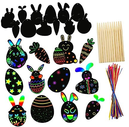 BESTonZON 1 Satz -Rubbelkarten Hühnerspielzeug für Küken Regenbogen Rubbelkunst ostern kratzbilder osterkratzbilder Kinderspielzeug Spielzeuge kratzpapier spielzeug Ostervorräte Suite