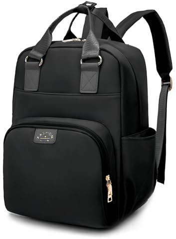 Granvoo Sac à Dos à Langer pour Bébé, Sac à Langer Multifonction de Grande Capacité, Sac à Langer de Voyage avec Crochets Poussette, Poche Isolante, Port Chargement, Sac à Couches Imperméable (Noir)
