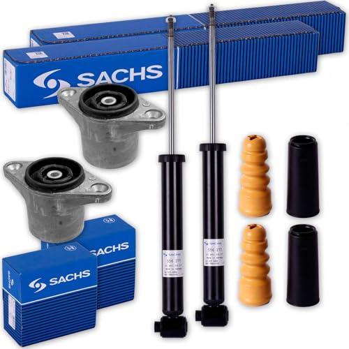 2x SACHS Stoßdämpfer + Domlager + Protection-Kit hinten für Passat 3B + A6 C5