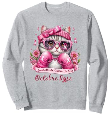 Combattre Le Cancer du Sein en Octobre Ruban Rose 2024 Sweatshirt