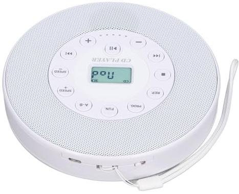 Reproductor de CD Portátil, Reproductor de CD de Escritorio Bluetooth con Altavoz, Reproductor de CD Antideslizante para Coche, Compatible con MP3, Grabación a USB, Micrófono