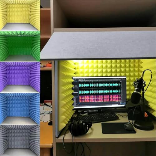 Schalldichte Kabine, Mikrofon-Schaumstoffkabinenwürfel, selbstgemachte schalldichte Kabinenbox, Aufnahmestudio, tragbare schalldichte Kabine, hochdichter absorbierender Schaumstoff, geeignet für Studi