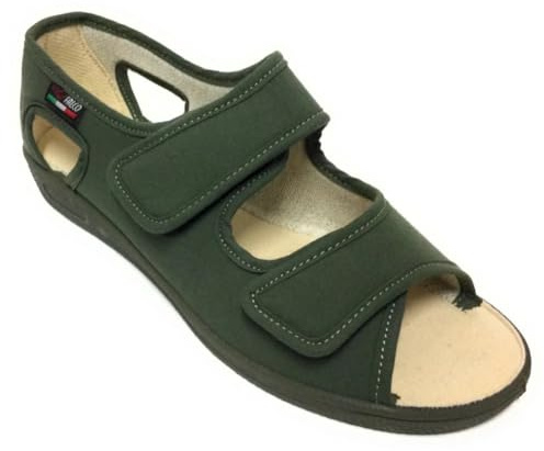 GAVIGA Sandali ciabatte pantofole donna regolabili con strappi tomaia in cotone ideale per riabilitazione (Safary, Sistema Taglie Calzature EU, Adulto, Donna, Numero, Media, 41)