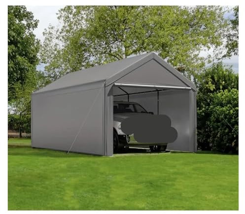 GSJNHY Tendone Garage all'Aperto Carport Esterno 10x20 Piedi, tettoia for carichi Pesanti, Garage Portatile con pareti Laterali e Porte Rimovibili
