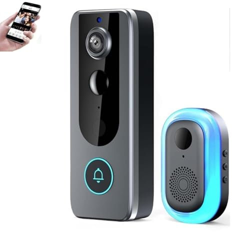Guardian Bell Pro, with Smart WiFi Doorbell and Security Cam, Doorbell Camera Wireless, with Live View, Two Way Audio, Motion Alerts, Auto Snapshots, Local Recordings, Easy-Installations (Style B)