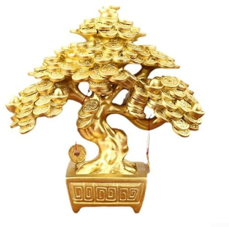 Aufwendiger Geldbaum im chinesischen Stil für Veranda und Garten, aus Kunstharz