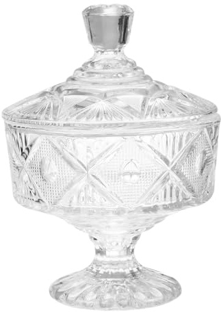 Mobestech Bocal à Bonbons Verre Transparent avec Couvercle Pot De Rangement Compact Verre pour Confiseries Friandises Et Snacks Boîte à Bijoux Polyvalente pour Cuisine Et Fête