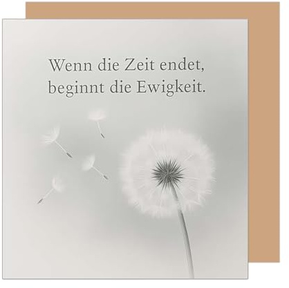 Edition Seidel Premium quadratische Trauerkarte mit Umschlag. Beileidskarte Karte mit Spruch In stiller Trauer Mitgefühl stille Anteilnahme Abschied herzliches Beileid (TQ169 SW025)