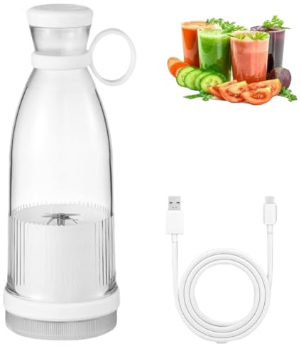 Blender, mini-extracteur de jus portable pour smoothies et milkshakes aux fruits, chargement USB sans fil, équipé de 6 lames.