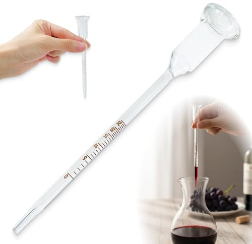 Glas Vinometer 0-25% Alkoholgehalt, Ideal für Hobbybrauer und Weinliebhaber, Robuste Bauweise aus Hochwertigen Materialien