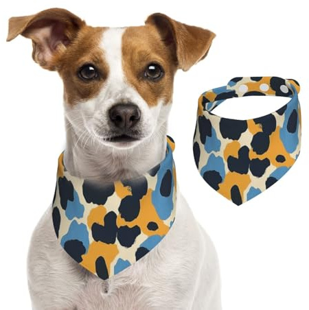 BoltPack Dreieckstuch mit Leopardenmuster, niedliches Hundehalstuch, verstellbar mit Druckknöpfen, für Hunde, Welpen, Katzen