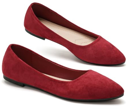GLAMORA Ballerine piatte da donna, eleganti e confortevoli, tipo mocassino con punta sottile e suola antiscivolo, ideali per matrimonio, comunione, ufficio, lavoro o uso quotidiano urbano e formale