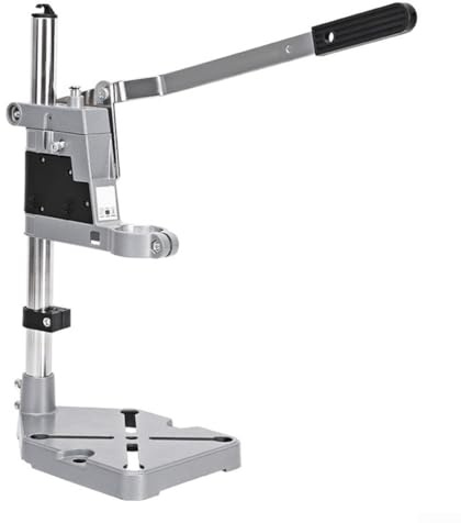 Yuanpgky Support réglable pour perceuse électrique, hauteur de colonne de 400 mm, profondeur de perçage maximale de 60 mm, alliage d'aluminium et base de serrage en acier, compatible avec