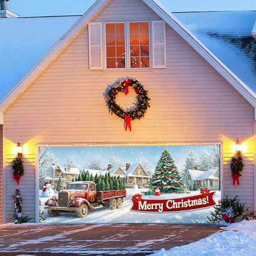 Geben Sie dieses Weihnachten ein festliches Statement ab mit unserem Garagenbanner, das perfekt für die Weihnachtszeit geeignet ist! (C, 400x180cm)